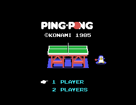 Konami's Ping-Pong Title Screen